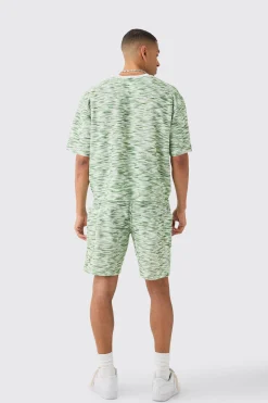 boohooMAN Oversized Slub Boucle Short Sleeve Sweatshirt | UK| Hoodies & Sweatshirts