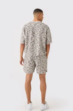 boohooMAN Oversized Slub Boucle Short Sleeve Sweatshirt | UK| Hoodies & Sweatshirts