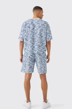 boohooMAN Oversized Slub Boucle Sweatshirt & Short Tracksuit | UK| Tracksuits