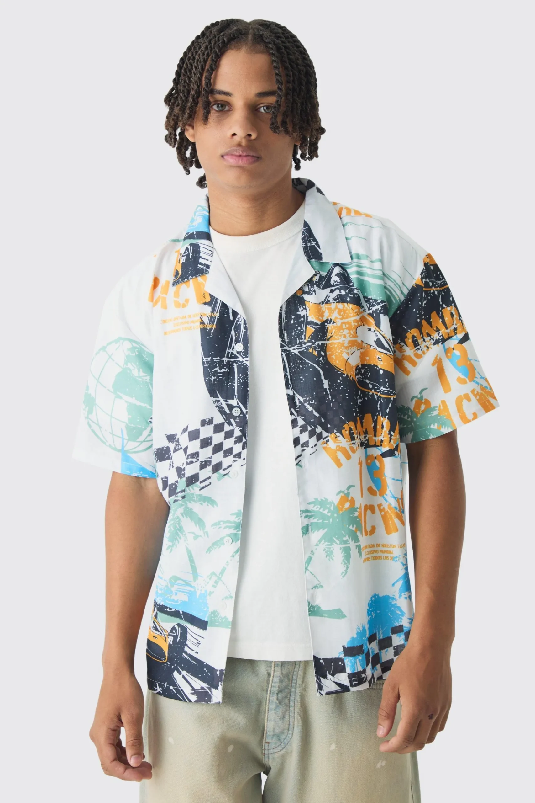 Oversized Slub Moto Shirt | UK^boohooMAN Clearance