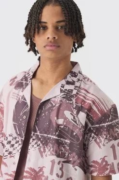 Oversized Slub Moto Shirt | UK^boohooMAN Online