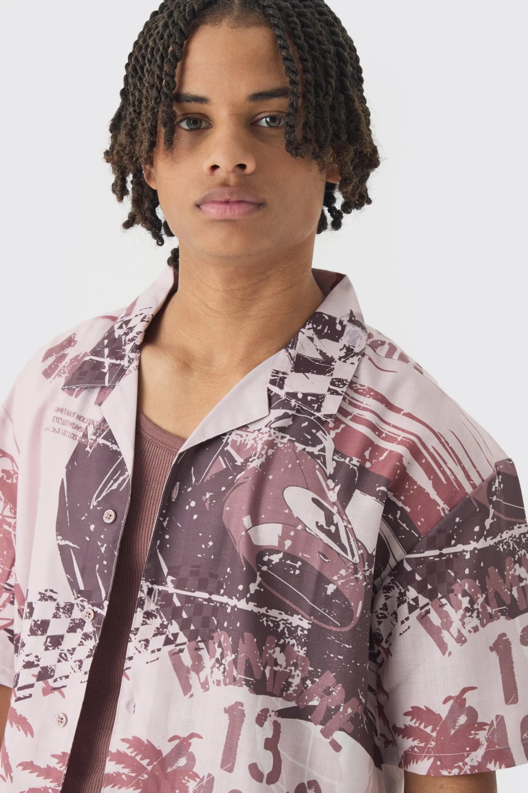 Oversized Slub Moto Shirt | UK^boohooMAN Online