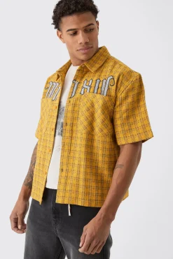 boohooMAN Oversized Small Check Double Pocket Boxy Shirt | UK| Shirts