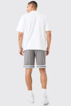 boohooMAN Oversized Snoop Dog License T-shirt And Mesh Short Set | UK| Sets & Co-Ords|Tracksuits