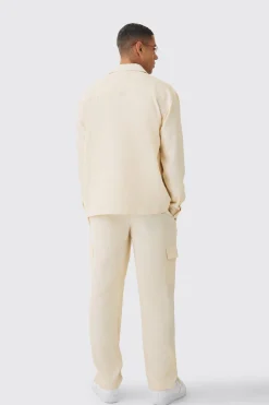 boohooMAN Oversized Soft Twill Cargo Shirt & Trouser Set | UK| Sets & Co-Ords|Tracksuits