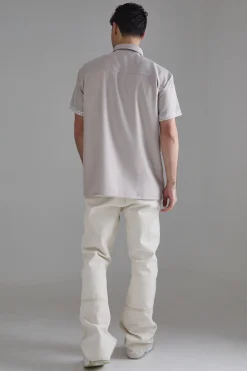 boohooMAN Oversized Soft Twill Printed Hem Shirt | UK| Shirts