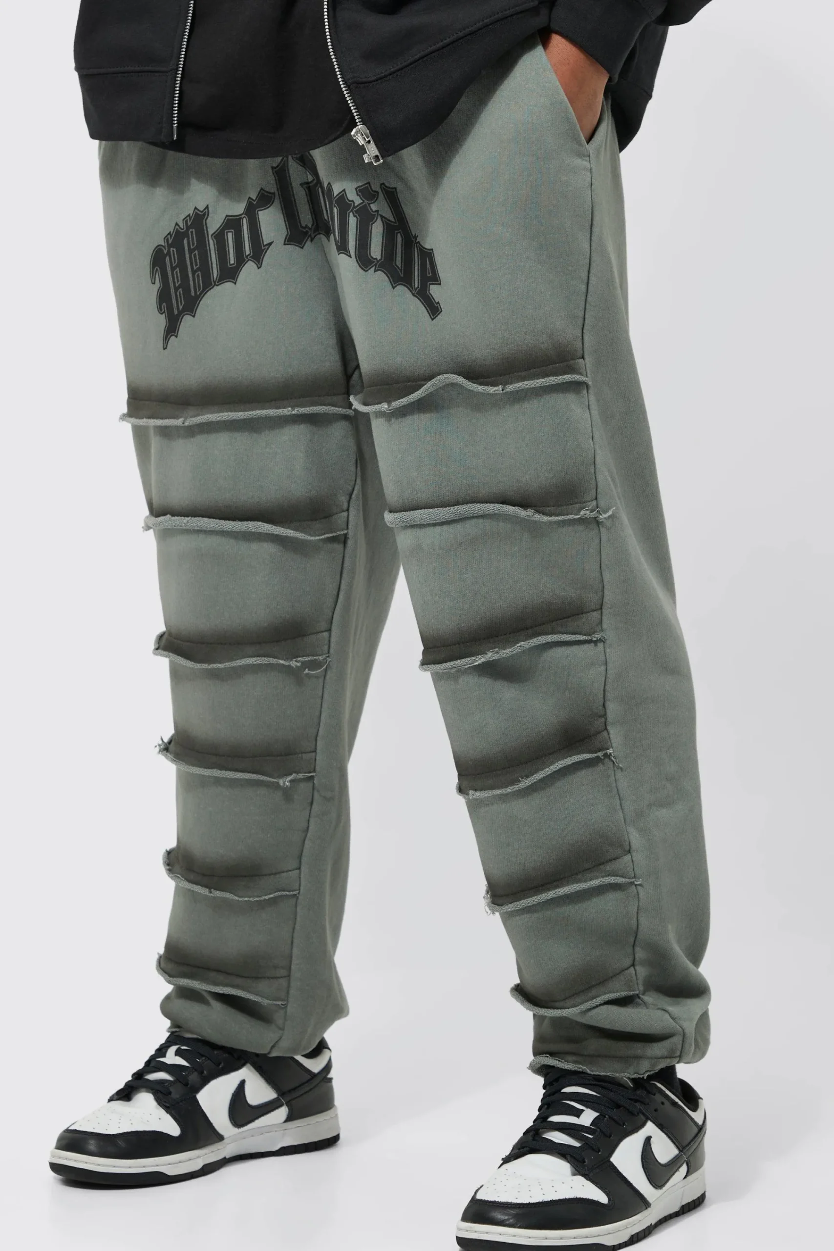 boohooMAN Oversized Spray Seam Printed Jogger | UK| Joggers