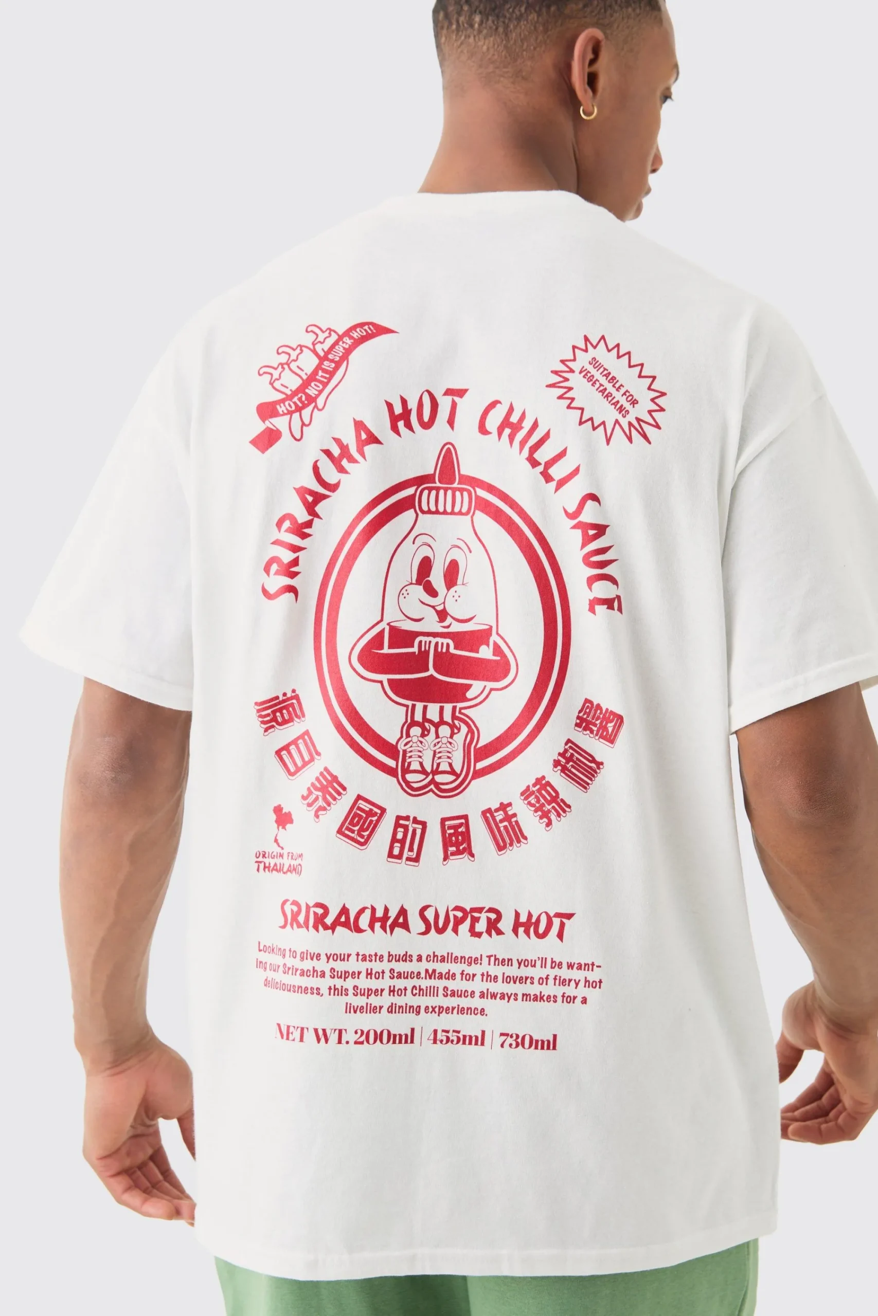 Oversized Sriracha Sauce License T-shirt | UK^boohooMAN Clearance