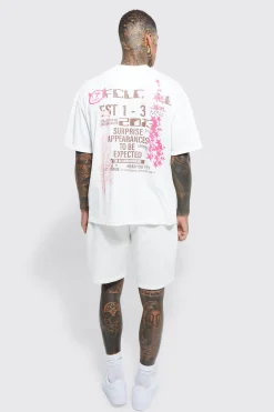 boohooMAN Oversized Star Graphic T-shirt & Short Set | UK| Sets & Co-Ords|Tracksuits