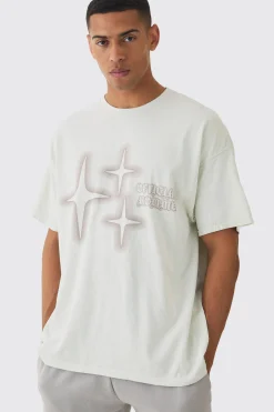 Oversized Star Print T-shirt | UK^boohooMAN Sale