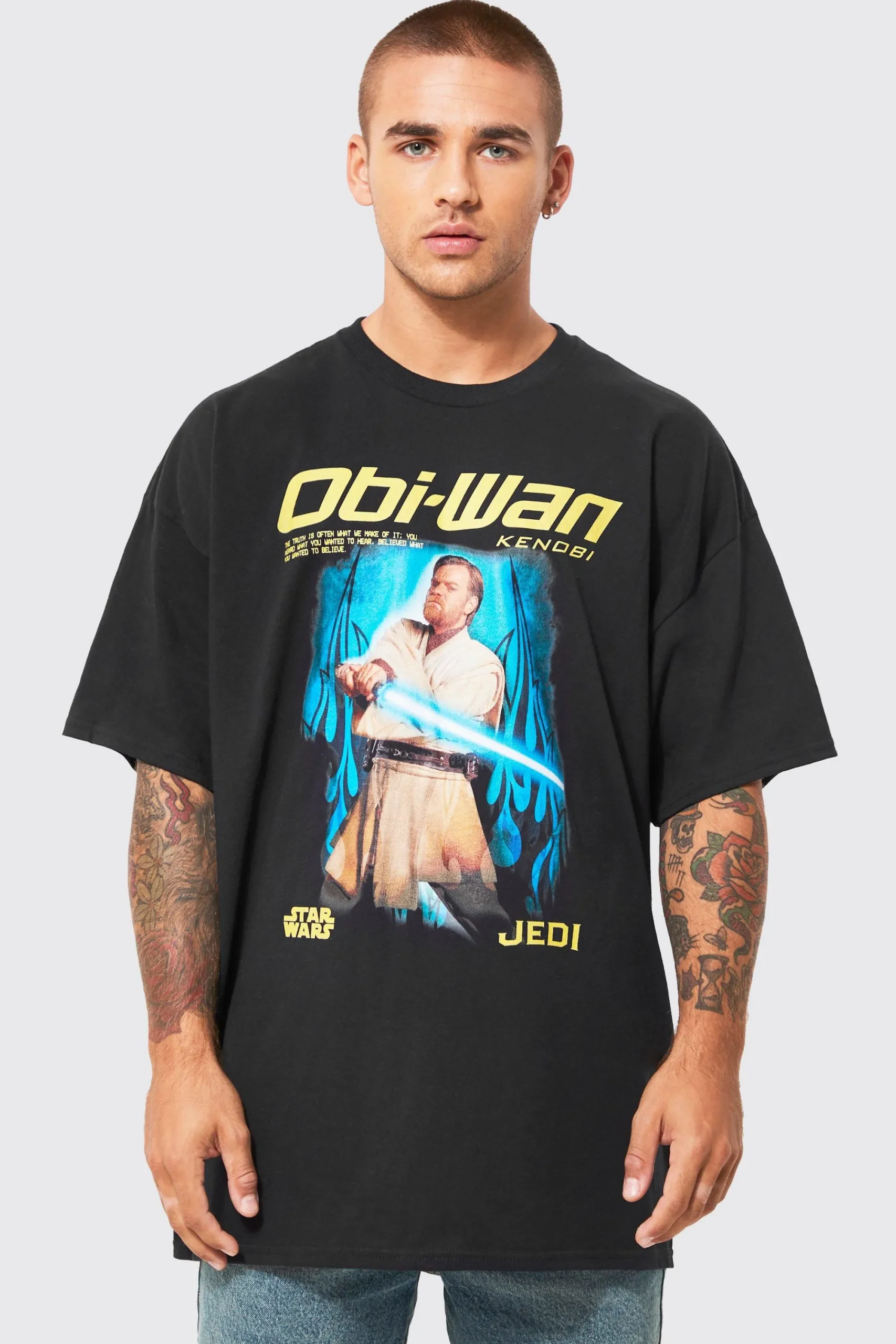 Oversized Star Wars Obi Wan License T-shirt | UK^boohooMAN Outlet