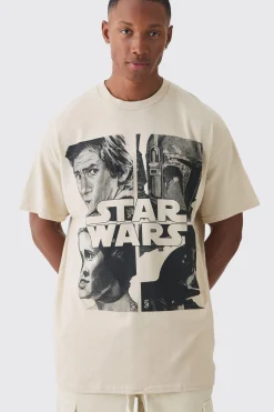 Oversized Star Wars Wash License T-shirt | UK^boohooMAN Online