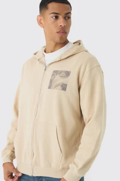 boohooMAN Oversized Statue Back Print Zip Through Hoodie | UK| Hoodies & Sweatshirts