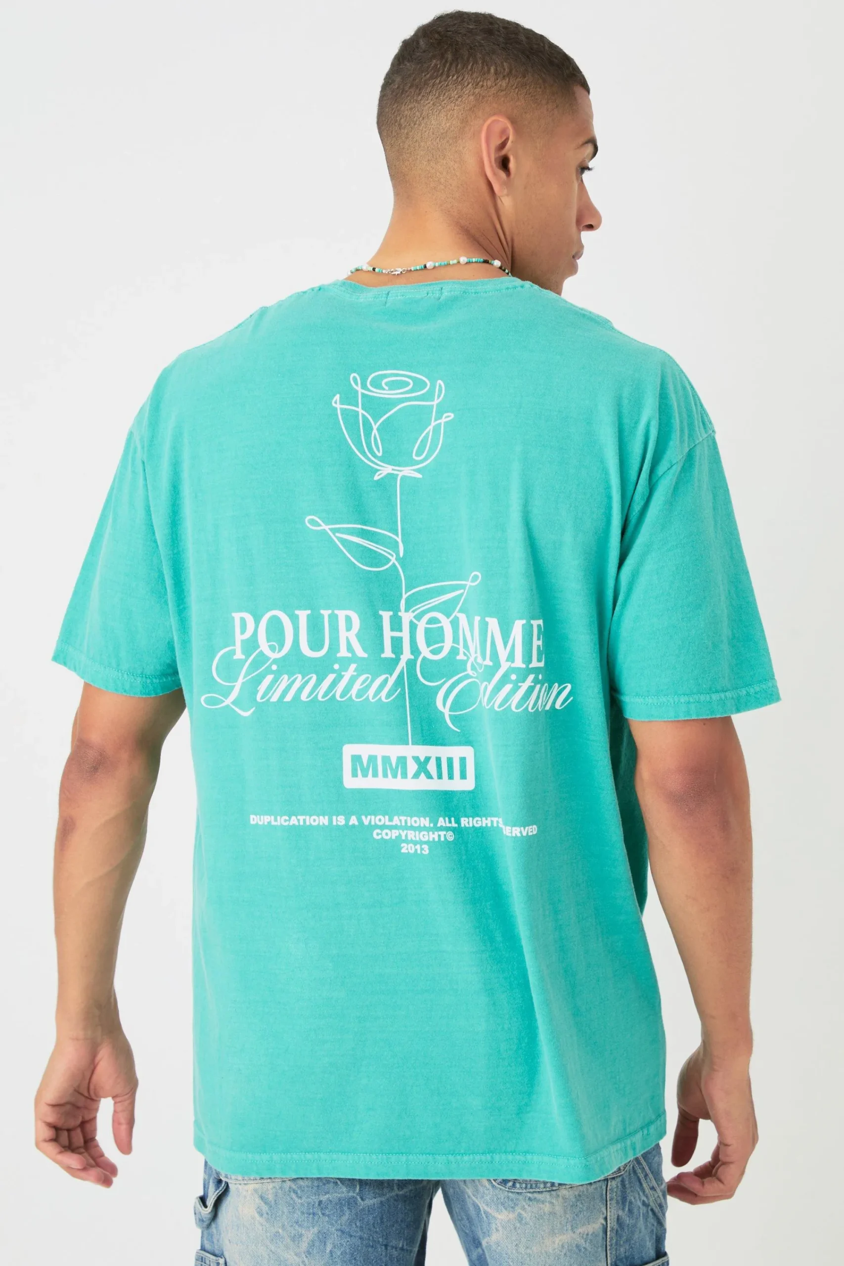 Oversized Stencil Floral Wash Back Print T-shirt | UK^boohooMAN Best