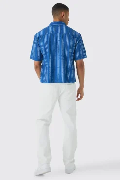 boohooMAN Oversized Stripe Front Graphic Boxy Shirt | UK| Shirts