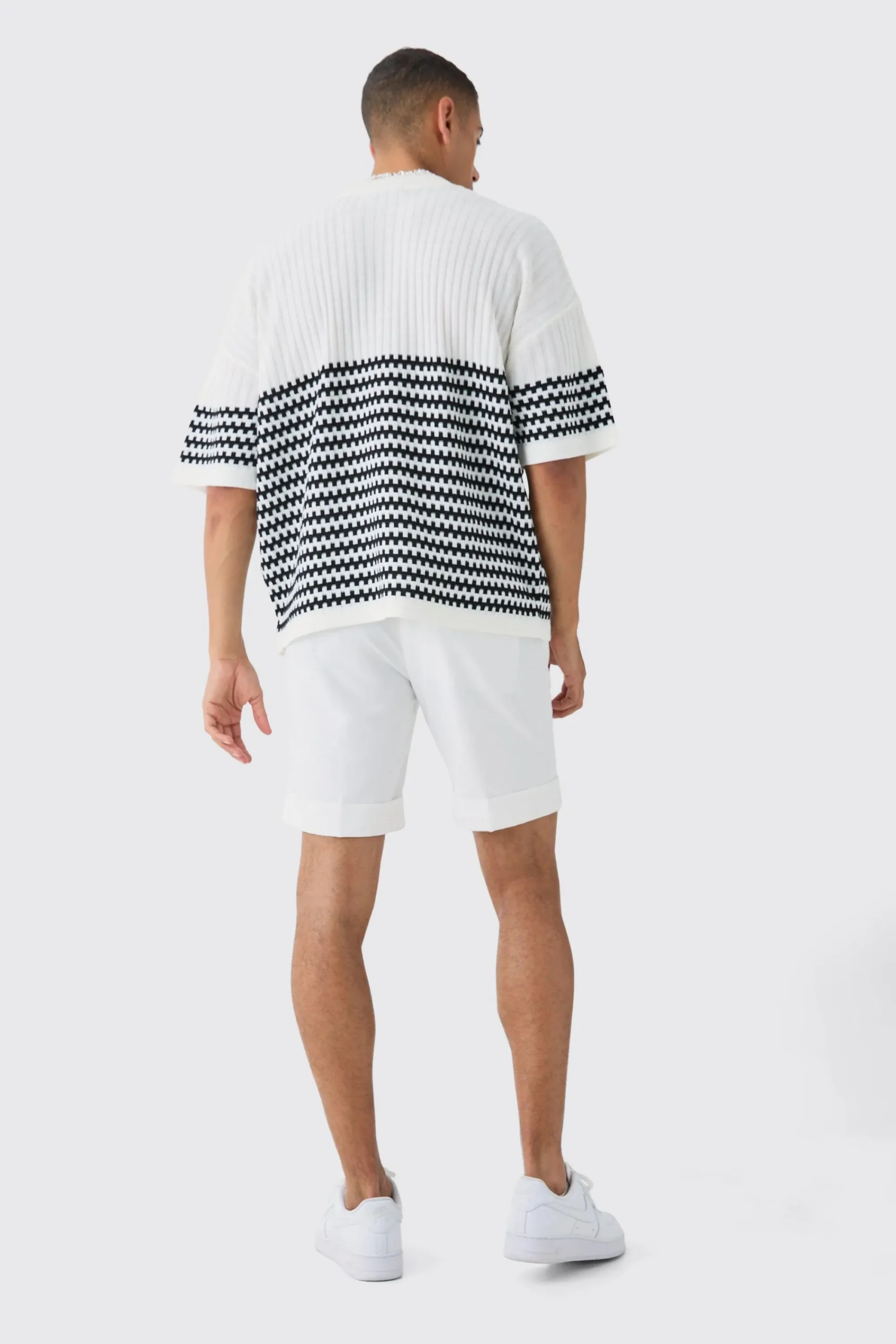 Oversized Stripe Knitted T-shirt | UK^boohooMAN Outlet