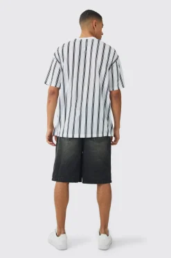 Oversized Stripe Man Signature T-shirt | UK^boohooMAN Hot