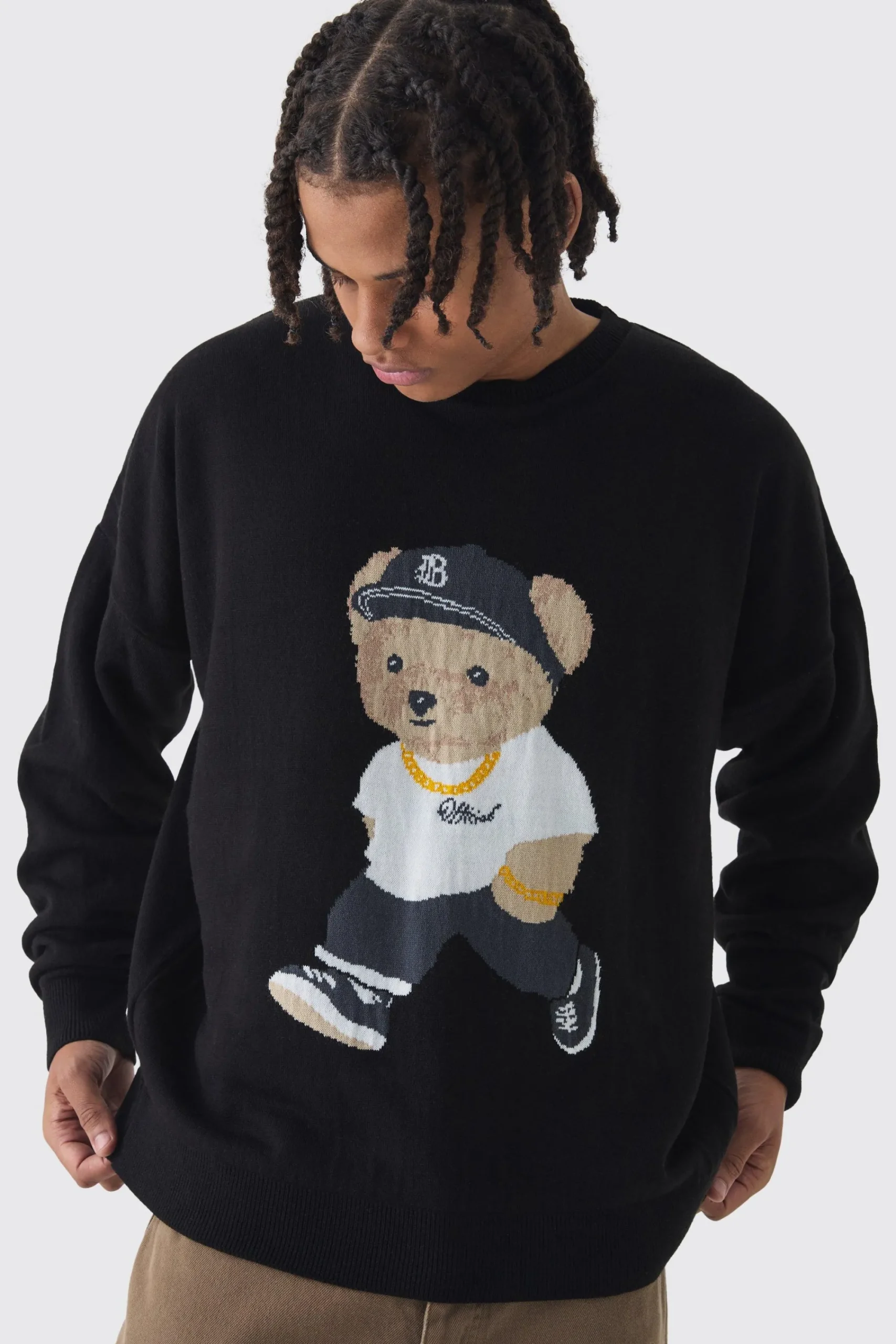 boohooMAN Oversized Teddy Graphic Jumper | UK| Knitwear
