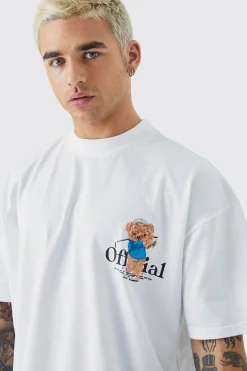 Oversized Teddy Graphic Ringer T-shirt | UK^boohooMAN Discount