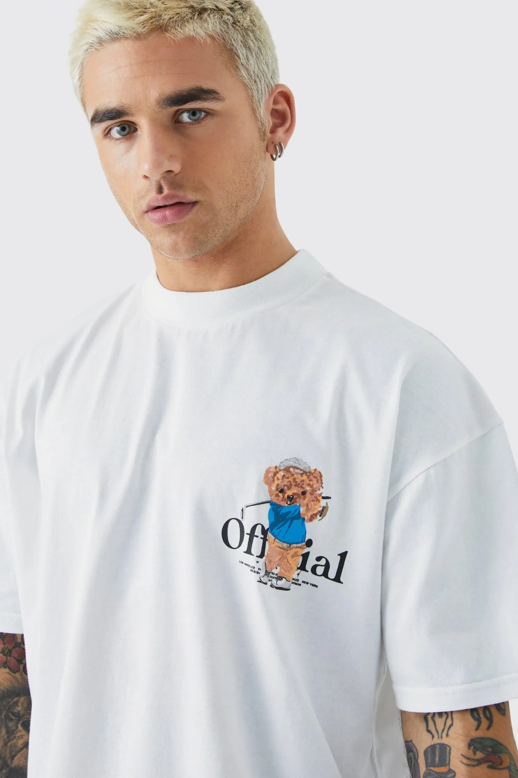 Oversized Teddy Graphic Ringer T-shirt | UK^boohooMAN Discount