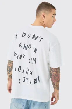 Oversized Text Back Graphic T-shirt | UK^boohooMAN Best