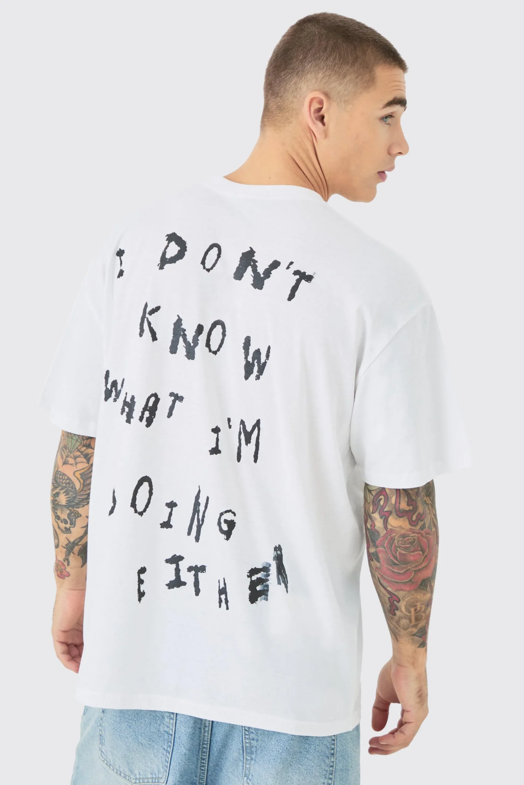 Oversized Text Back Graphic T-shirt | UK^boohooMAN Best
