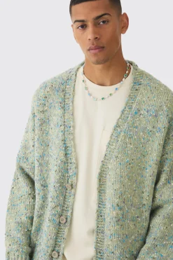 boohooMAN Oversized Textured Brushed Knitted Cardigan | UK| Knitwear