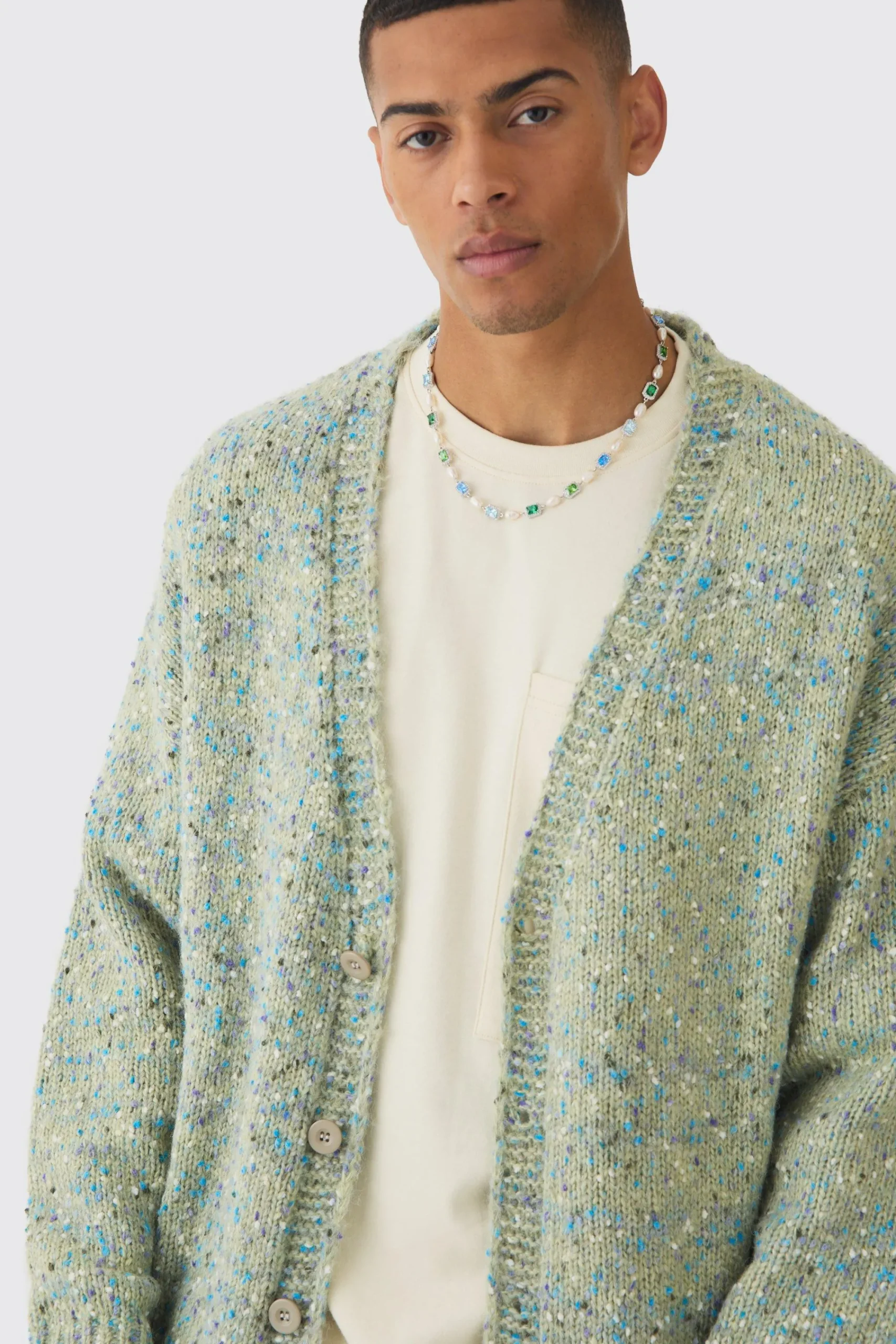 boohooMAN Oversized Textured Brushed Knitted Cardigan | UK| Knitwear
