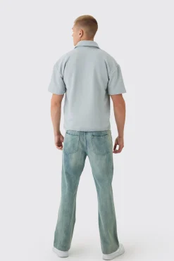 boohooMAN Oversized Textured Embroidered Shirt | UK| Shirts