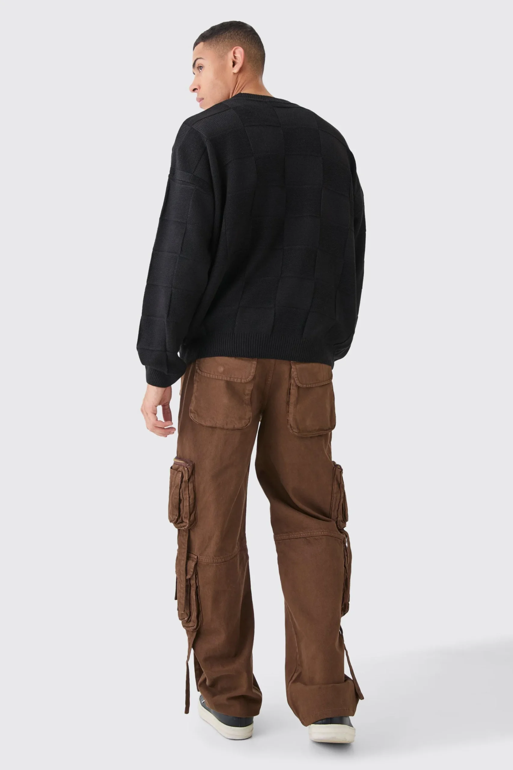 boohooMAN Oversized Textured Knitted Branded Jumper | UK| Knitwear