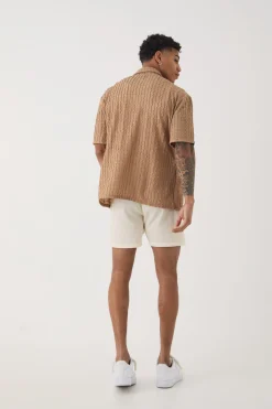 boohooMAN Oversized Textured Wrap Tie Half Sleeve Shirt | UK| Shirts