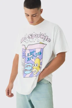Oversized The Simpsons Anime License Print T-Shirt | UK^boohooMAN