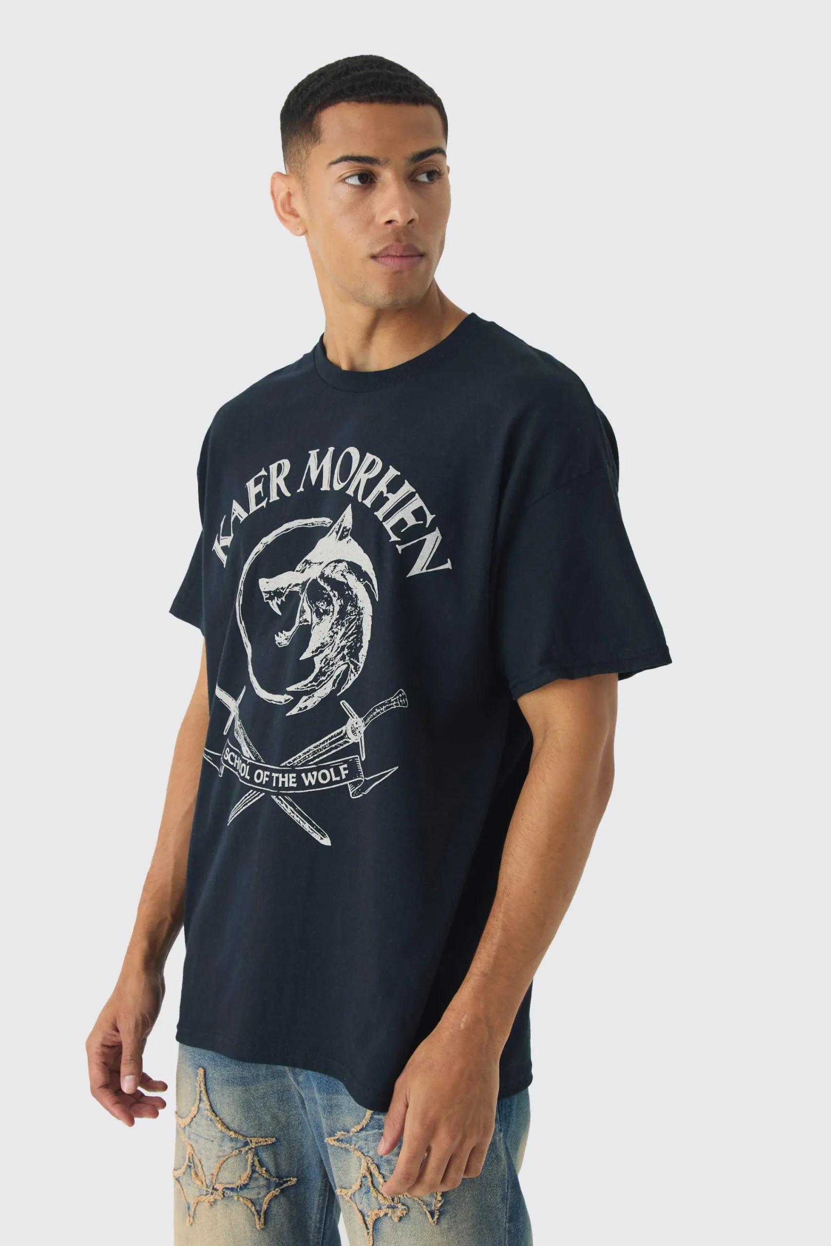 Oversized The Witcher License Print T-Shirt | UK^boohooMAN Sale