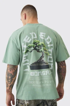 Oversized Tree Print Washed T-shirt | UK^boohooMAN Hot