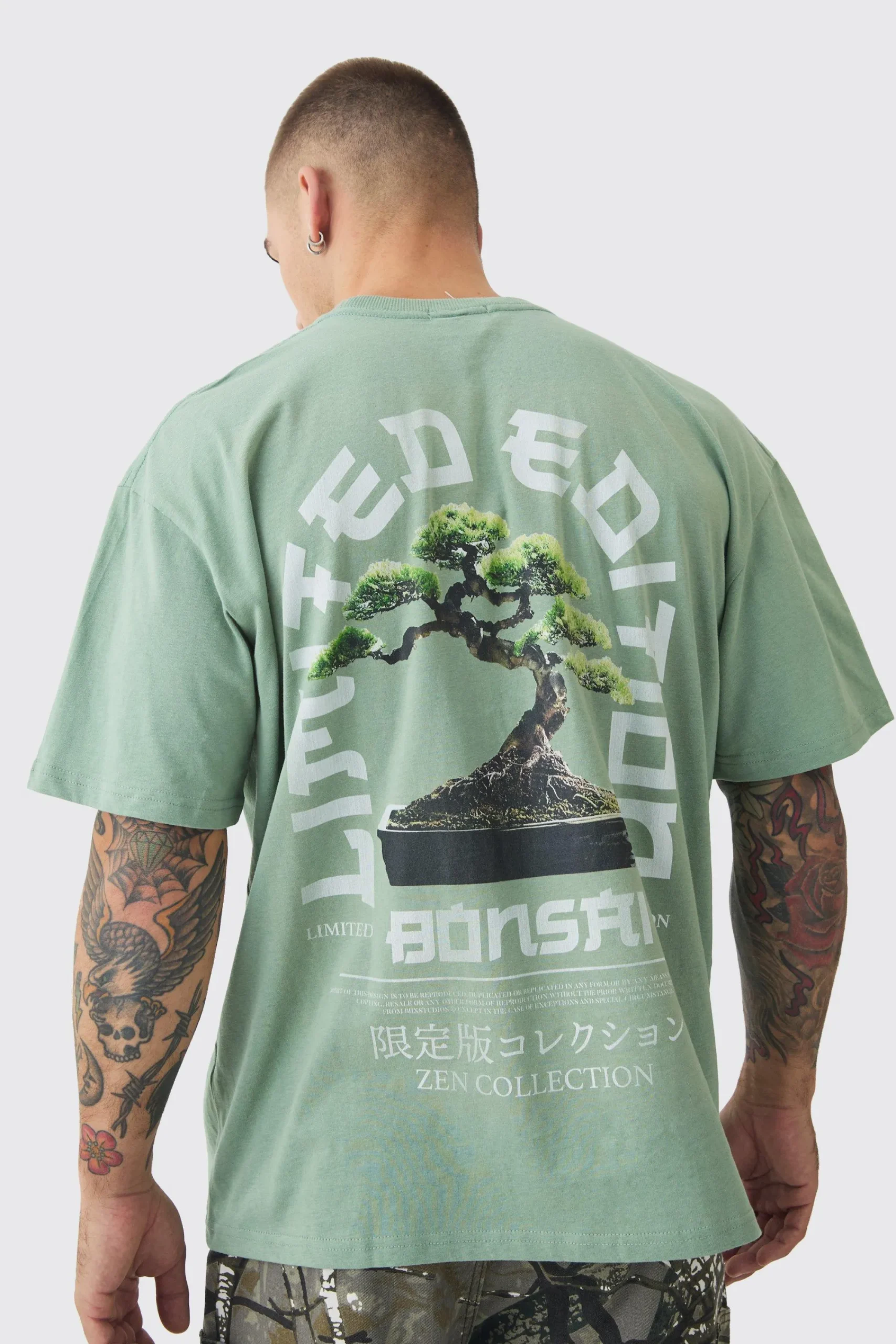 Oversized Tree Print Washed T-shirt | UK^boohooMAN Hot