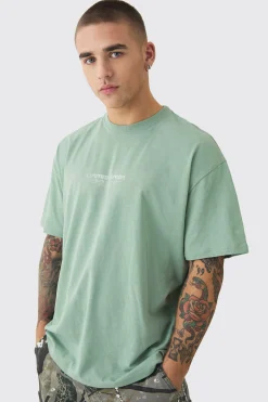 Oversized Tree Print Washed T-shirt | UK^boohooMAN Hot