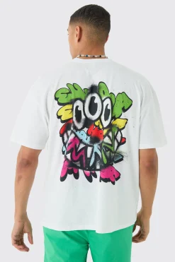 Oversized Trippy Melted Eye Graphic T-shirt | UK^boohooMAN New