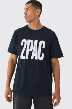 Oversized Tupac License Print T-Shirt | UK^boohooMAN Clearance