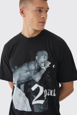Oversized Tupac License Print T-Shirt | UK^boohooMAN Best