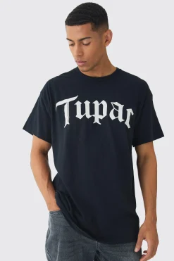 Oversized Tupac License T-shirt | UK^boohooMAN Online