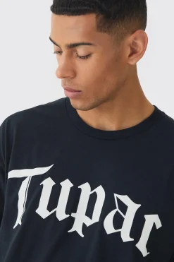 Oversized Tupac License T-shirt | UK^boohooMAN Online