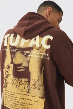 boohooMAN Oversized Tupac Wash License Print Hoodie | UK| Hoodies & Sweatshirts