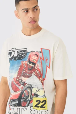 Oversized Turbo Racing License T-shirt | UK^boohooMAN Clearance