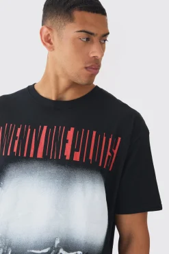 Oversized Twenty One Pilots Band License Print T-Shirt | UK^boohooMAN Hot