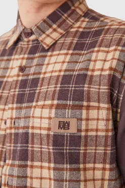 boohooMAN Oversized Twill Spliced Check Overshirt | UK| Shirts