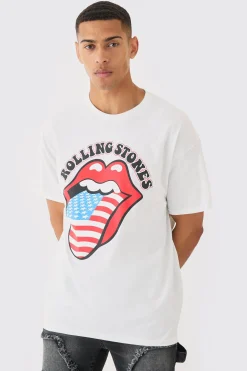 Oversized Usa Rolling Stones Band License T-shirt | UK^boohooMAN Outlet