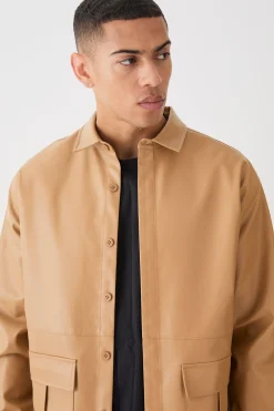 boohooMAN Oversized Utility Long Sleeve Pu Shirt | UK| Sets & Co-Ords