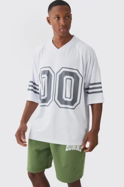 boohooMAN Oversized V Neck Official Football T-Shirt & Short Set | UK| Sets & Co-Ords|Tracksuits
