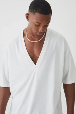 Oversized V Neck Ottoman Rib T-Shirt | UK^boohooMAN Best