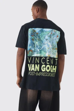 Oversized Van Gogh Scenic Art License T-shirt | UK^boohooMAN Online